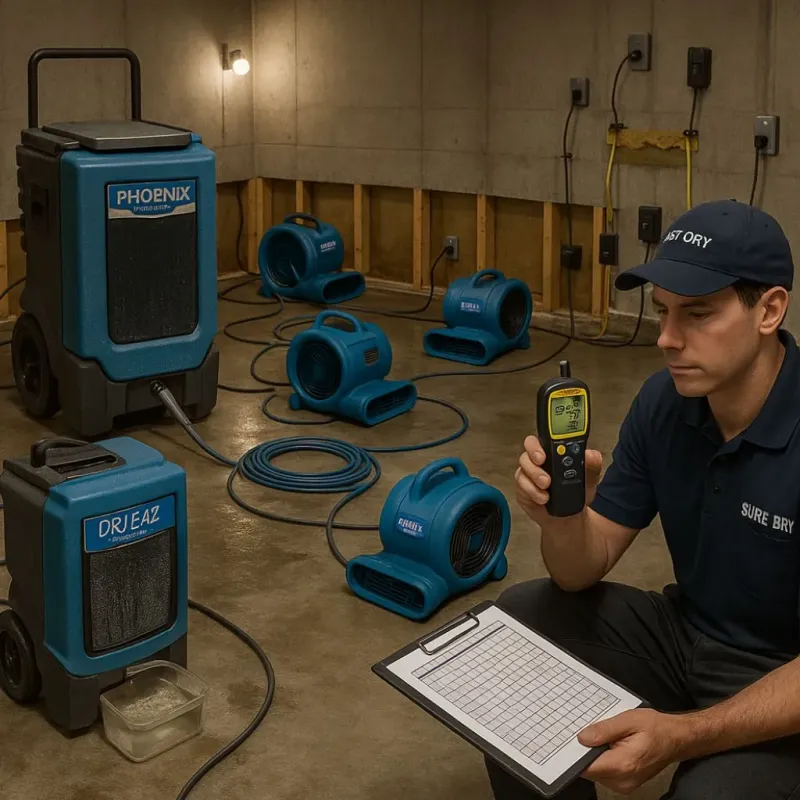 Structural Drying and Dehumidification process in Essex, MD